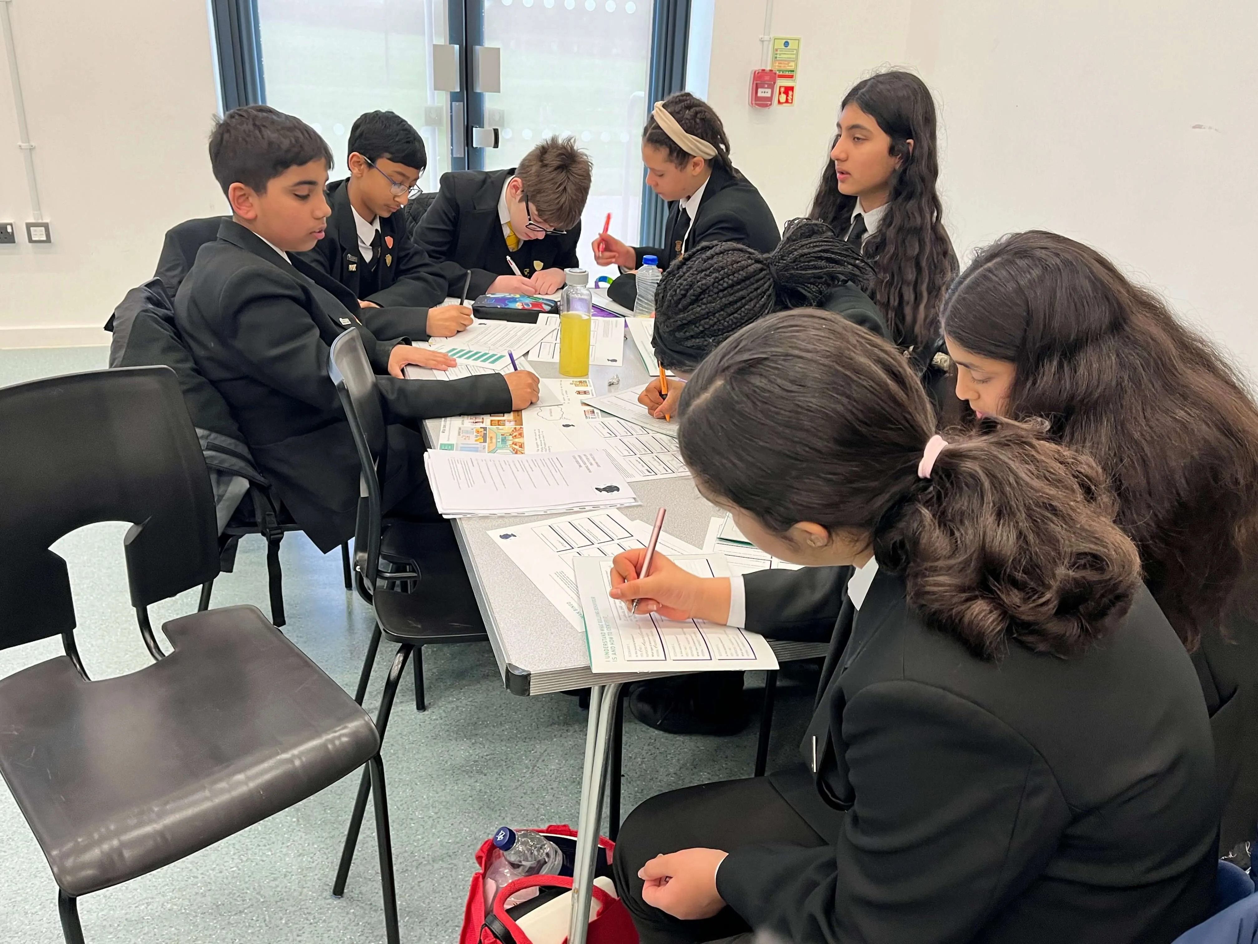 Ambassadors completing their Anti-bullying workbooks